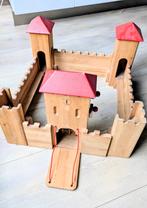 Houten kasteel met ophaalbrug en valhek, Kinderen en Baby's, Speelgoed | Houten speelgoed, Ophalen, Gebruikt, Overige typen