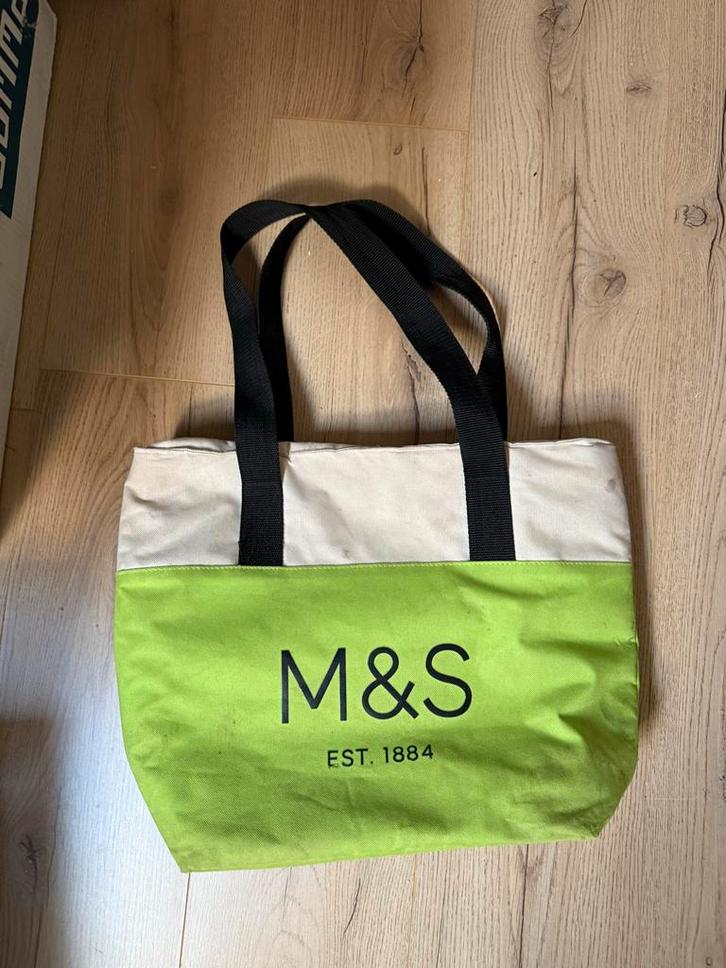 M&S Shopper Koeltas - Groen, Caravans en Kamperen, Koelboxen, Gebruikt, Koeltas, Koelelement, Ophalen of Verzenden