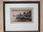 etsen Kralingse Veer Rotterdam Elshout Lek Eugene Rensburg, Antiek en Kunst, Kunst | Etsen en Gravures, Ophalen of Verzenden