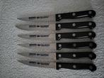 6 solingen vlees/steakmessen stainless steel, Verzenden, Rvs of Chroom