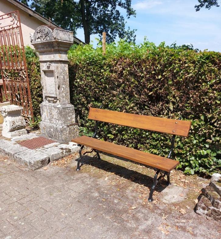 decoratieve oude tuinbank met gietijzeren poten, Antiek en Kunst, Curiosa en Brocante, Ophalen