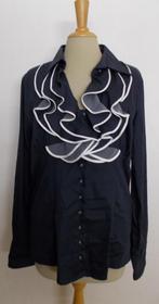 Mooie donkerblauwe stretch blouse van Cavallaro Napoli! 42, Kleding | Dames, Verzenden, Zo goed als nieuw, Maat 42/44 (L), Blauw