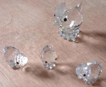 Swarovski Kristal Kip Mini met 3 kuikens Collectors Item beschikbaar voor biedingen
