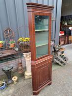 Klassiek hoek vitrine, servies kast afm. 47 x 47cm en 185cm, Ophalen, Zo goed als nieuw, 25 tot 50 cm