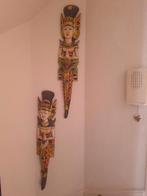 Vintage Indonesische wall-art, 2 stuks., Ophalen of Verzenden, Zo goed als nieuw