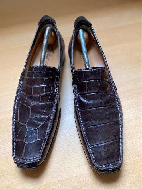 Stefano Branchini italiaanse loafers mocassins 7,5 42 42,5, Kleding | Heren, Schoenen, Zo goed als nieuw, Loafers, Bruin, Verzenden