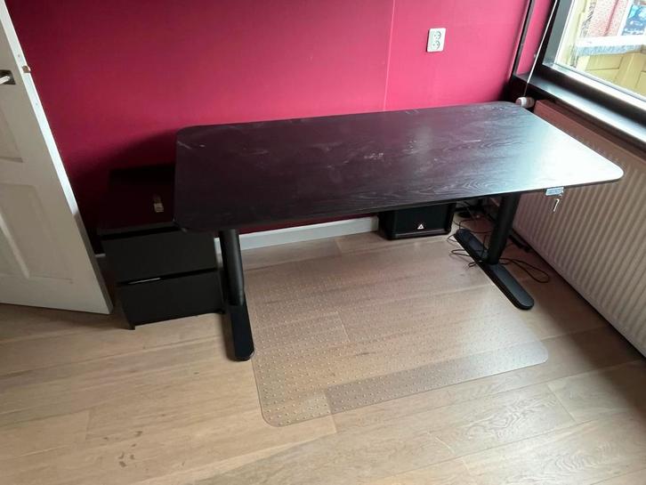 Elektrisch verstelbaar bureau 160x80, Huis en Inrichting, Bureaus, Gebruikt, Stabureau, Elektrisch, Ophalen