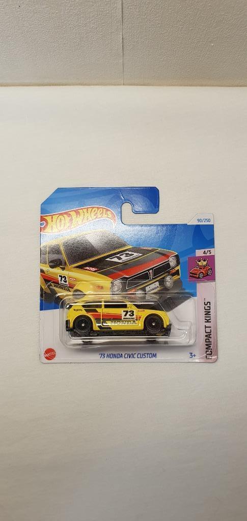Hot Wheels 1973 Honda Civic custom geel, Hobby en Vrije tijd, Modelauto's | Overige schalen, Nieuw, Auto, Ophalen of Verzenden