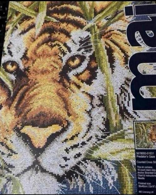BORDUURPAKKET MAIA PREDATOR'S GAZE, Hobby en Vrije tijd, Borduren en Borduurmachines, Zo goed als nieuw, Borduurpakket, Handborduren