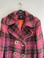 Winterjas wol met alpaca roze ruit, Kleding | Dames, Ophalen of Verzenden, Zo goed als nieuw, Maat 36 (S), Roze