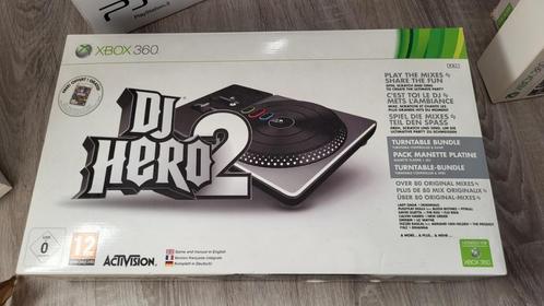 Xbox 360 DJ Hero 1 + 2 en draaitafel, Spelcomputers en Games, Games | Xbox 360, Zo goed als nieuw, Muziek, 1 speler, Vanaf 12 jaar