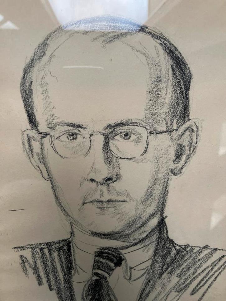 Hugo Brouwer - Potlood/Houtskool Schets, 1940, Antiek en Kunst, Kunst | Tekeningen en Foto's, Verzenden