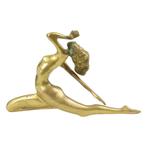 Art Deco Stijl Beeld Elegante Naakte Vrouw Massief Messing, Antiek en Kunst, Kunst | Beelden en Houtsnijwerken, Ophalen of Verzenden