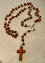 Houten Rozenkrans met Kruis, Bruin, Ophalen of Verzenden, Zo goed als nieuw, Overige materialen