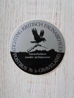 sticker STICHTING KRITISCH FAUNABEHEER zonder jachtgeweer, Verzamelen, Ophalen of Verzenden, Zo goed als nieuw, Dier en Natuur