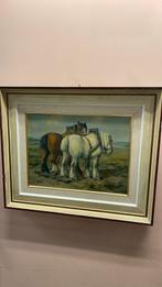 Anton muller - schilderij - twee paarden - olieverf op doek., Ophalen