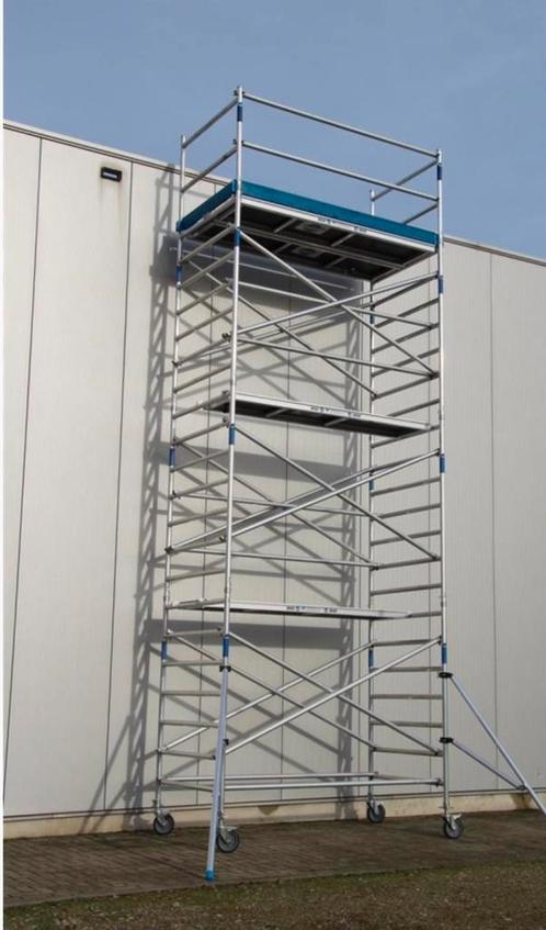 Te huur Rolsteiger werkhoogte 10,2 mtr, Doe-het-zelf en Verbouw, Steigers, Zo goed als nieuw, Rolsteiger of Kamersteiger, 5 meter of hoger
