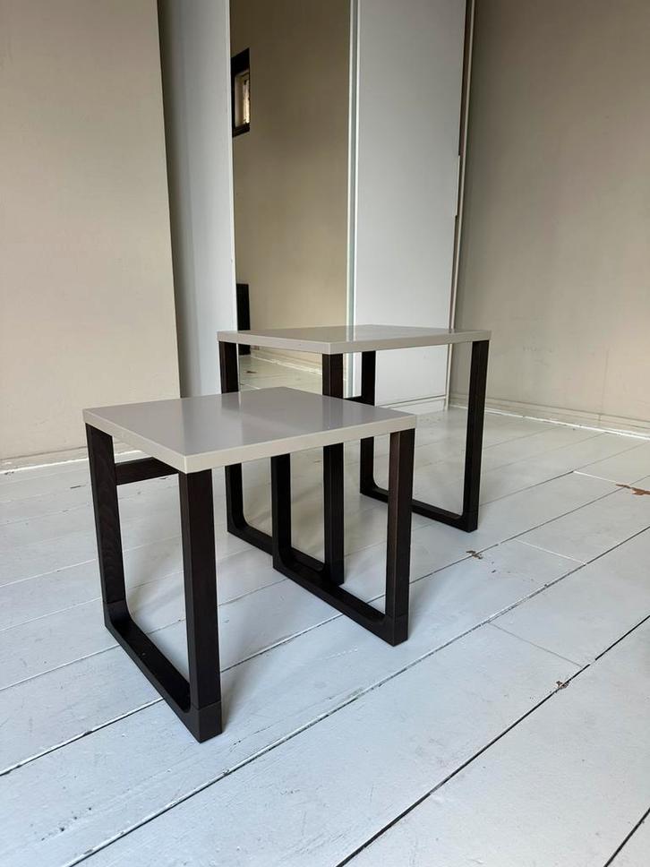 2 salontafeltjes / bijzettafels – set, Huis en Inrichting, Tafels | Sidetables, Gebruikt, 25 tot 50 cm, Minder dan 50 cm, Rechthoekig