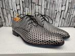 Floris van Bommel grijs/zwarte herenschoenen - Mt 42,5, Verzenden, Zwart, Floris van Bommel, Zo goed als nieuw