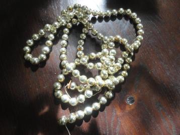 antieke ZILVERGLAS SNOER/KETTING + GROTE KRALEN beschikbaar voor biedingen