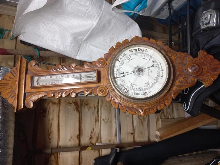 Een zeer mooie grote Barometer met Termometer, Audio, Tv en Foto, Weerstations en Barometers, Zo goed als nieuw, Ophalen of Verzenden