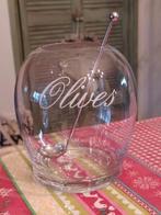 Olives glazen pot met lepel Rivera Maison, Huis en Inrichting, Keuken | Servies, Glas of Glazen, Ophalen of Verzenden, Overige stijlen