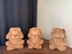 Aapjes horen zien zwijgen van Hout super mooi retro vintage, Ophalen of Verzenden, Zo goed als nieuw, Dier