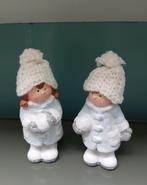 Twee Winter - Kerstkinderen - Wit - zachtblauw, Ophalen of Verzenden, Zo goed als nieuw