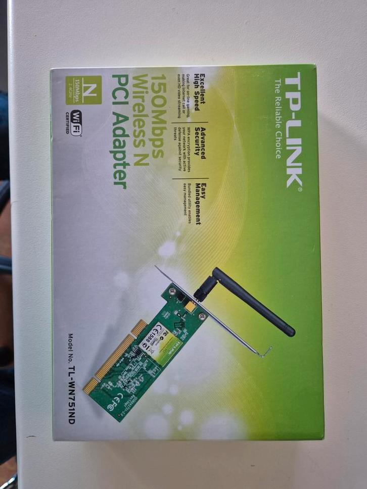 TP-Link 150Mbps Wireless N PCI Adapter - TL-WN751ND, Computers en Software, Netwerkkaarten, Nieuw, Intern, Ophalen of Verzenden
