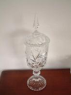 prachtige grote gave kristal pot met deksel bokaal op voet, Ophalen of Verzenden, Zo goed als nieuw, Kristal, Overige typen