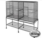 Dubbele vogelkooi met divider, Dieren en Toebehoren, Vogels | Hokken en Kooien, Ophalen, Gebruikt, Metaal, Vogelkooi