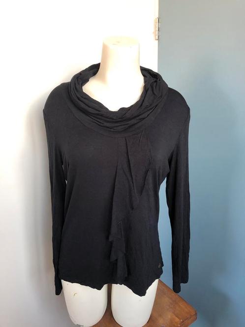 Caroline biss zwart dunne top col 46 viscose, Kleding | Dames, Tops, Zo goed als nieuw, Maat 46/48 (XL) of groter, Zwart, Lange mouw