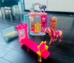 Barbie huis met extra bad , troon, bed en barbie paard, Ophalen of Verzenden, Gebruikt, Poppenhuis