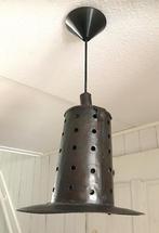 vintage hanglamp plafondlamp  hoed vorm  brushed metal, Ophalen of Verzenden, Gebruikt, Metaal, Minder dan 50 cm