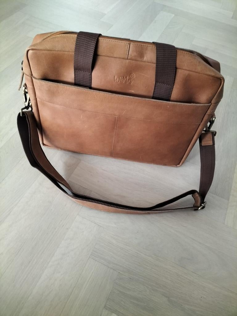 Echt leren laptoptas 15.6 inch - Nieuw!, Ophalen of Verzenden, Nieuw, Bruin, Leer