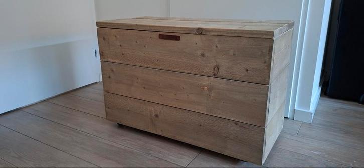 Stoere Steigerhouten Opbergkist, Huis en Inrichting, Woonaccessoires | Kisten, Gebruikt, 50 tot 75 cm, 75 tot 100 cm, 100 tot 150 cm