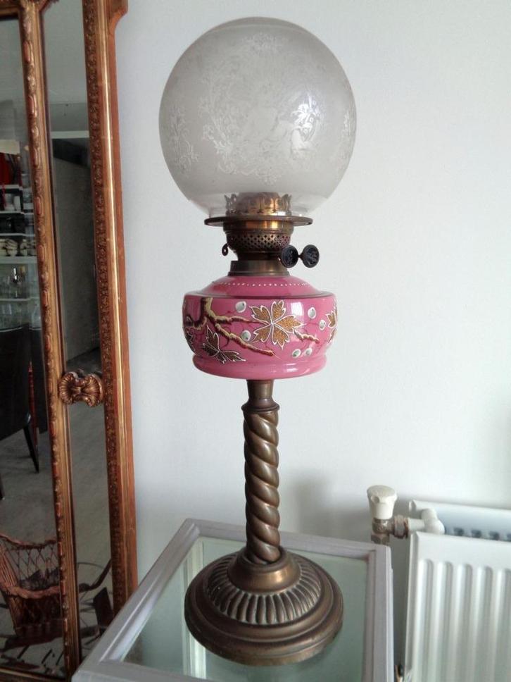 Antieke olielampen, groot formaat, MJM, Made in England, Antiek en Kunst, Antiek | Lampen, Ophalen