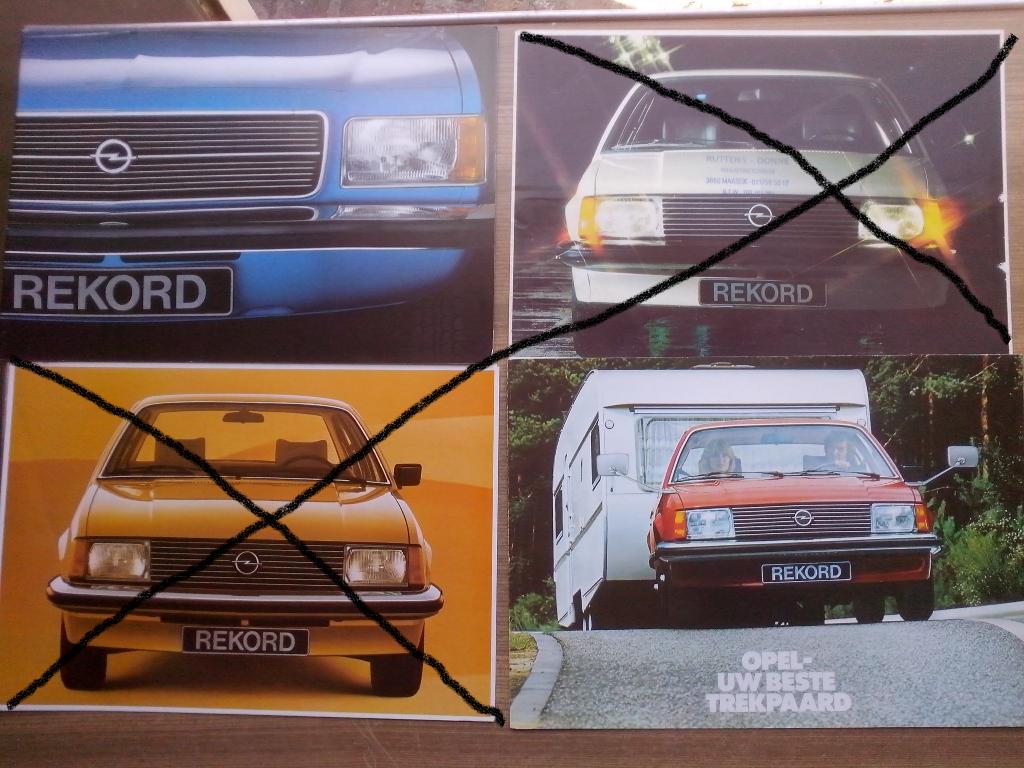 3x Opel Rekord E + Caravan+ Caravantrekker brochures folders, Ophalen of Verzenden, Zo goed als nieuw, Opel