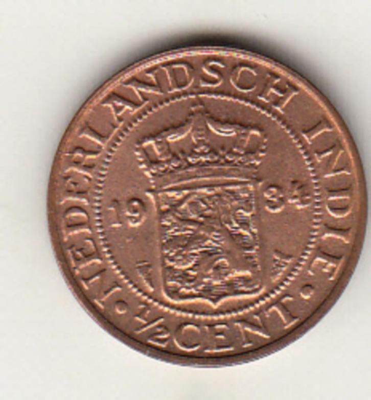 Ned. Indië - 1/2 cent 1934 FDC - KM#314.2, Postzegels en Munten, Munten | Nederland, Overige waardes, Koningin Wilhelmina, Verzenden