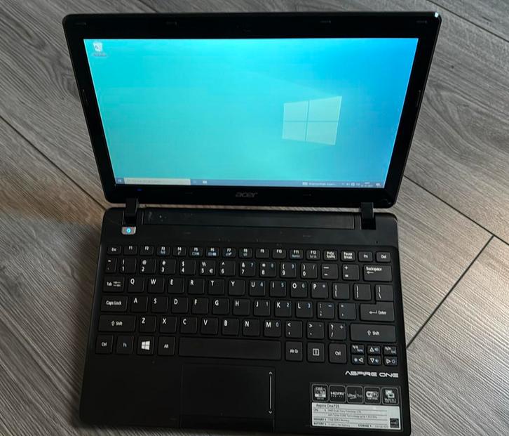Acer Aspire One725 mini laptop, Computers en Software, Windows Laptops, Gebruikt, HDD, Minder dan 2 Ghz, Minder dan 4 GB, Qwerty