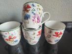 4 koffie mokken Janneke Brinkman Wild Garden, Ophalen of Verzenden, Zo goed als nieuw, Overige stijlen, Kop(pen) en/of Schotel(s)