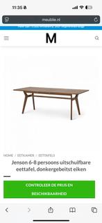 Jenson Eettafel (6-8p) + 4 Hoogwaardige Design Stoelen, Huis en Inrichting, Tafels | Eettafels, Ophalen, Gebruikt, Eikenhout, 200 cm of meer