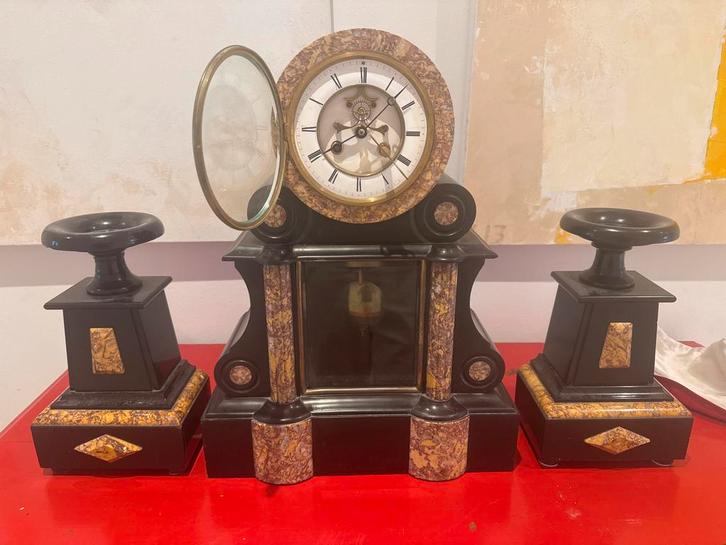 Franse klok pendule garnituur, Antiek en Kunst, Antiek | Klokken, Ophalen