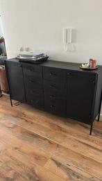 Zwart metalen dressoir Gigameubel, Huis en Inrichting, Kasten | Dressoirs, Ophalen, Gebruikt, 150 tot 200 cm, Metaal
