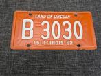 Kentekenplaat Illinois USA 1962 nummerbord Nummerplaat, Verzamelen, Ophalen of Verzenden, Auto's