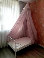 Ikea Minnen kinderbed + bedhemel, Kinderen en Baby's, Kinderkamer | Bedden, Ophalen, Gebruikt, 70 tot 85 cm, Lattenbodem