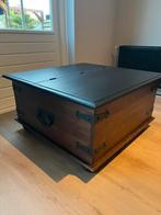 Tafel/opberkist van massief hout., Ophalen, Gebruikt, 50 tot 100 cm, Vierkant