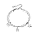 Armband of Enkelbandje Sea Charms Zilver - of Goudkleurig, Ophalen of Verzenden, Nieuw, Zilver, Overige materialen