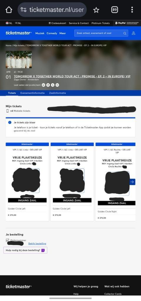 4 VIP TXT Tickets, Tickets en Kaartjes, Concerten | Pop