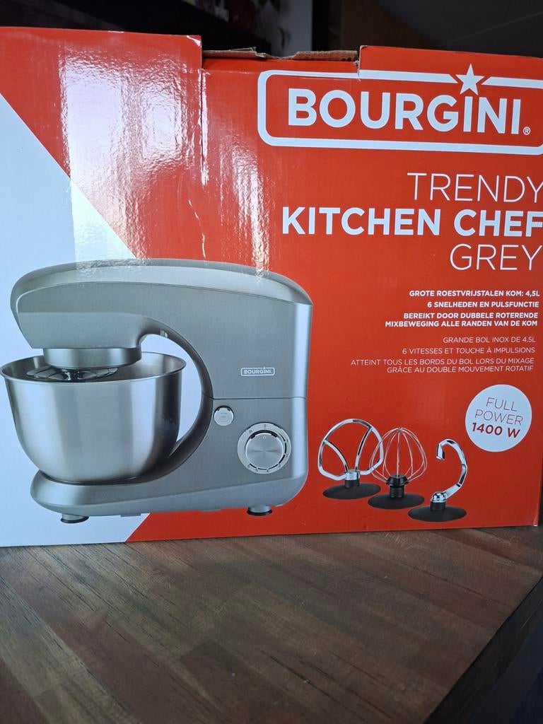 Keukenmachine - Bourgini Trendy Kitchen Chef Grey, Witgoed en Apparatuur, Keukenmixers, Ophalen of Verzenden